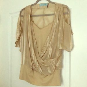 Cream colored wrap top